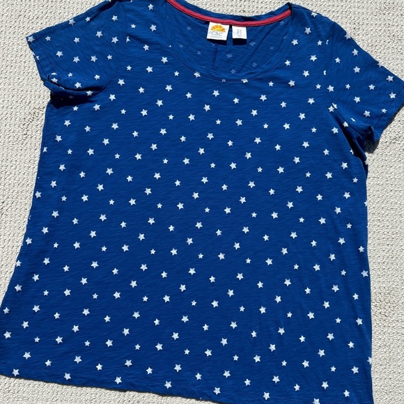 C&C California 100% Pima Cotton 1X Scoop Neck Lightweight Breathable Boxy Blue - Picture 2 of 10